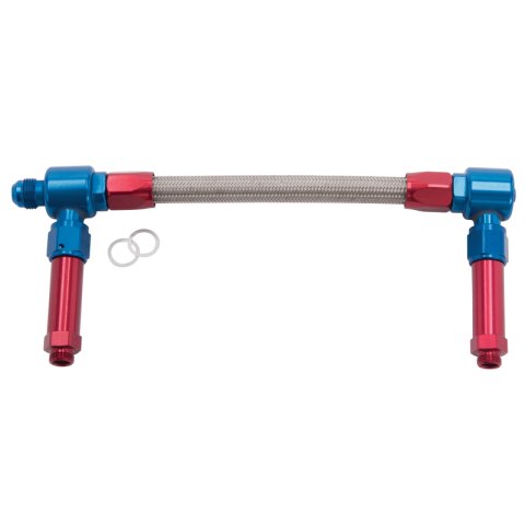 Russell Performance -8 AN to -8 AN ProFlex Demon Carb Dual Inlet Carb Kit (Red/Blue) thumbnail 4