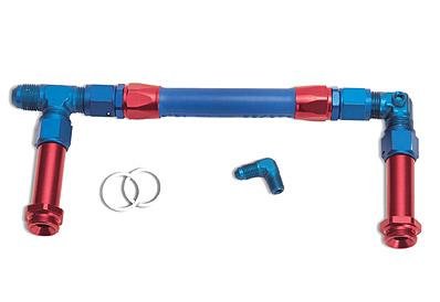 Russell Performance -8 AN to -8 AN ProFlex Holley 4150 Dual Inlet Carb Kit (Red/Blue) thumbnail 5