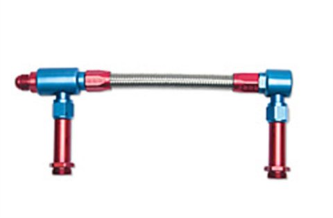 Russell Performance -8 AN to -8 AN ProFlex Holley 4150 Dual Inlet Carb Kit (Red/Blue) thumbnail 6