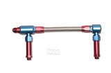 Russell Performance -8 AN to -8 AN ProFlex Demon Carb Dual Inlet Carb Kit (Red/Blue) thumbnail 4