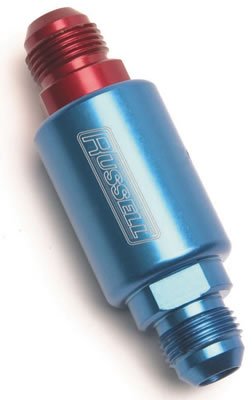 Russell Performance Red/Blue Anodized (3-1/4in Length 1-1/4in dia. -8 male inlet/outlet)