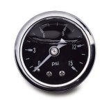 Russell Performance 100 psi fuel pressure gauge black face chrome case (Liquid-filled) thumbnail 5