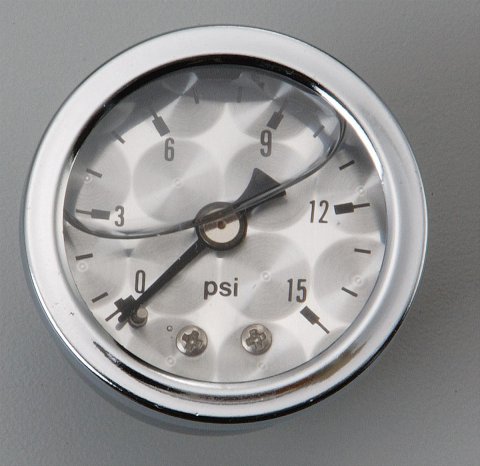 Russell Performance 15 psi fuel pressure gauge machine face (Liquid-filled)