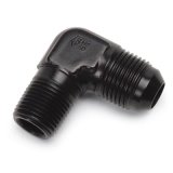 Russell Performance -4 AN to 1/8in NPT 90 Degree Flare to Pipe Adapter (Black) thumbnail 2