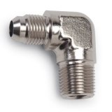 Russell Performance -6 AN to 1/4in NPT 90 Degree Flare to Pipe Adapter (Endura) thumbnail 2