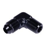 Russell Performance -6 AN to 1/4in NPT 90 Degree Flare to Pipe Adapter (Black) thumbnail 3