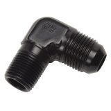 Russell Performance -6 AN to 1/4in NPT 90 Degree Flare to Pipe Adapter (Black) thumbnail 4
