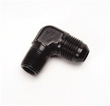 Russell Performance -6 AN to 1/4in NPT 90 Degree Flare to Pipe Adapter (Black) thumbnail 5