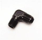 Russell Performance -6 AN to 1/4in NPT 90 Degree Flare to Pipe Adapter (Black) thumbnail 6