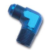 Russell Performance -6 AN to 1/8in NPT 90 Degree Flare to Pipe Adapter (Blue) thumbnail 2