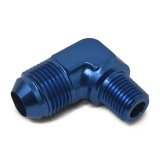 Russell Performance -6 AN to 1/8in NPT 90 Degree Flare to Pipe Adapter (Blue) thumbnail 8