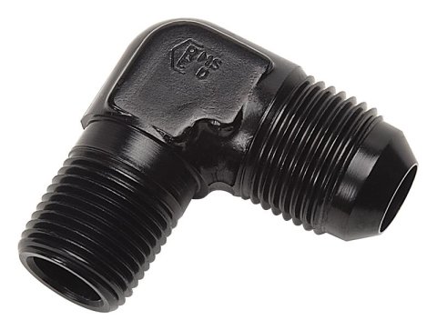 Russell Performance -6 AN to 1/8in NPT 90 Degree Flare to Pipe Adapter (Black) thumbnail 4