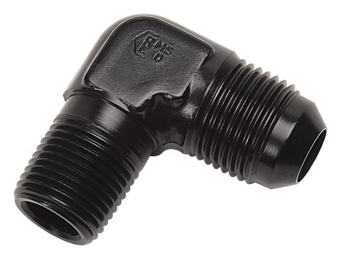 Russell Performance -6 AN to 1/8in NPT 90 Degree Flare to Pipe Adapter (Black) thumbnail 5