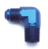 Russell Performance -6 AN to 3/8in NPT 90 Degree Flare to Pipe Adapter (Blue) thumbnail 2