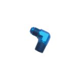 Russell Performance -8 AN to 1/4in NPT 90 Degree Flare to Pipe Adapter (Blue) thumbnail 4