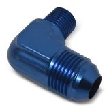 Russell Performance -8 AN to 3/8in NPT 90 Degree Flare to Pipe Adapter (Blue) thumbnail 7