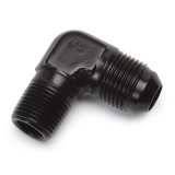 Russell Performance -8 AN to 1/2in NPT 90 Degree Flare to Pipe Adapter (Black) thumbnail 2