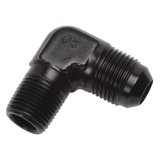 Russell Performance -8 AN to 1/2in NPT 90 Degree Flare to Pipe Adapter (Black) thumbnail 4