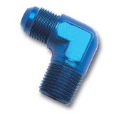 Russell Performance -10 AN to 1/2in NPT 90 Degree Flare to Pipe Adapter (Blue) thumbnail 2