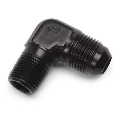 Russell Performance -10 AN to 1/2in NPT 90 Degree Flare to Pipe Adapter (Black) thumbnail 2