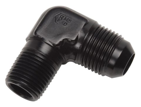Russell Performance -10 AN to 1/2in NPT 90 Degree Flare to Pipe Adapter (Black) thumbnail 3