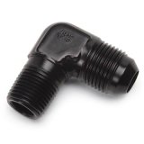 Russell Performance -12 AN to 3/4in NPT 90 Degree Flare to Pipe Adapter (Black) thumbnail 2