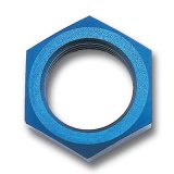 Russell Performance -3 AN Bulkhead Nuts 3/8in -24 Thread Size (Blue) thumbnail 1