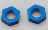 Russell Performance -4 AN Bulkhead Nuts 7/16in -20 Thread Size (Blue) thumbnail 1