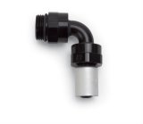 Russell Performance -8 SAE Port Male to -8 AN Hose 90 Degree Crimp On Hose End - Black Anodized thumbnail 1