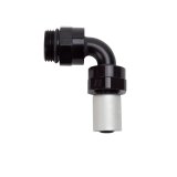Russell Performance -8 SAE Port Male to -8 AN Hose 90 Degree Crimp On Hose End - Black Anodized thumbnail 2