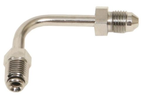 Russell Performance 3/8in-24 Inverted Flare to Male -3AN Steel Chrome 90 Degree Brake Line Fitting thumbnail 3