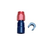 Russell Performance 3/8in SAE Quick Disc Female to -6 Hose Red/Blue Straight Hose End thumbnail 7