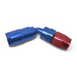 Russell Performance 3/8in SAE Quick Disc Female to -6 Hose Red/Blue 45 Degree Hose End thumbnail 6