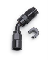 Russell Performance 3/8in SAE Quick Disc Female to -6 Hose Black 45 Degree Hose End thumbnail 2