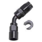 Russell Performance 3/8in SAE Quick Disc Female to -6 Hose Black 45 Degree Hose End thumbnail 3