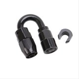 Russell Performance 3/8in SAE Quick Disc Female to -6 Hose Black 180 Degree Hose End thumbnail 2