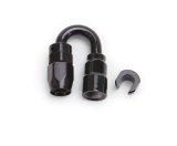 Russell Performance 3/8in SAE Quick Disc Female to -6 Hose Black 180 Degree Hose End thumbnail 3