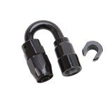 Russell Performance 3/8in SAE Quick Disc Female to -6 Hose Black 180 Degree Hose End thumbnail 4