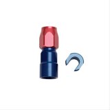 Russell Performance 5/16in SAE Quick Disc Female to -6 Hose Red/Blue Straight Degree Hose End thumbnail 3