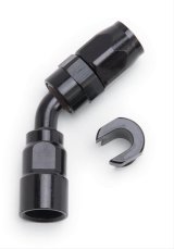 Russell Performance 5/16in SAE Quick Disc Female to -6 Hose Black 45 Degree Hose End thumbnail 2