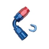 Russell Performance 5/16in SAE Quick Disc Female to -6 Hose Red/Blue 90 Degree Hose End thumbnail 8