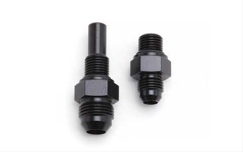 Russell Performance -6 AN to 4L80 Transmission Ports Adapter Fittings (Qty 2) - Black Zinc thumbnail 2