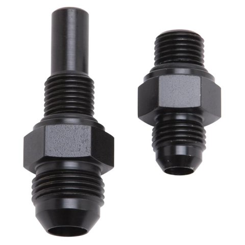 Russell Performance -6 AN to 4L80 Transmission Ports Adapter Fittings (Qty 2) - Black Zinc thumbnail 3