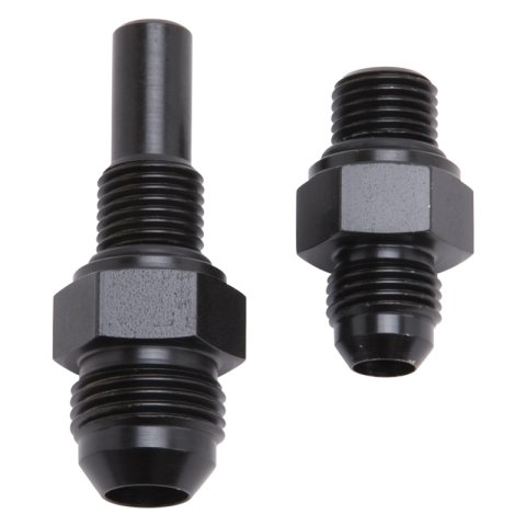 Russell Performance -6 AN to 4L80 Transmission Ports Adapter Fittings (Qty 2) - Black Zinc thumbnail 4