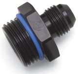 Russell Performance -10 AN Male Flare to -8 SAE Male Port Adapter Fitting - Black Anodized thumbnail 5
