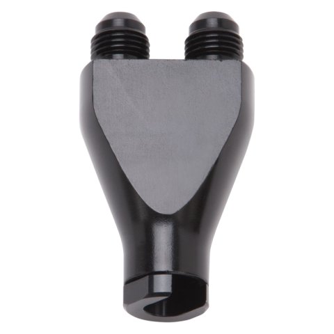 Russell Performance Billet Y-Block Adapter 3/8in SAE Quick Disconnect (2) -6AN Male Flare Black thumbnail 3