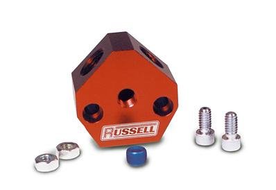 Russell Performance Billet Y-Block Adapter 3/8in SAE Quick Disconnect (2) -6AN Male Flare Black thumbnail 9