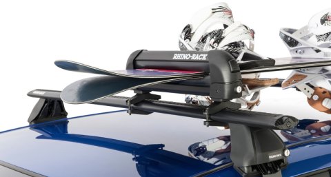 Rhino-Rack Universal Ski/Snowboard Carrier - Fits 3 Pairs of Skis or 2 Snowboards - Black thumbnail 1