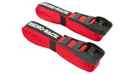 Rhino-Rack Rapid Tie Down Straps w/Buckle Protector - 4.5m/15ft - Pair - Red thumbnail 1