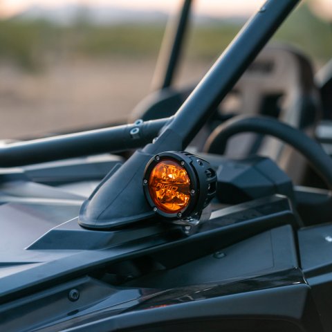 Rigid Industries 2017+ Polaris Pro R/Turbo R Revolve Amber PRO A-Pillar Light Kit thumbnail 4